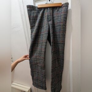 Gray Plaid Men's Pants